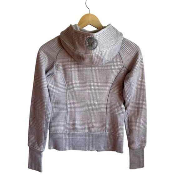 Lululemon Scuba Hoodie Size 2 Glen Check Polar Cream Silver Slate Gray - Picture 8 of 13